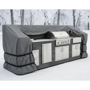 Eine hochwertige Schutzabdeckung, die eine Außenküche wetterfest günstig im Winter macht.