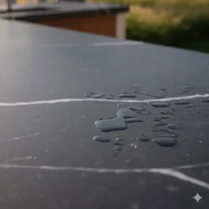 Material-Textur der Arbeitsplatte Außenküche Wetterfest.