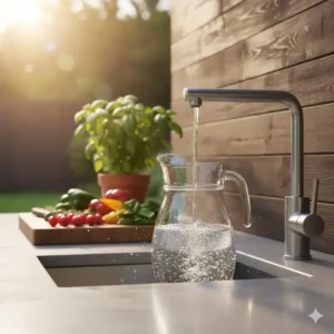 Frisch gefiltertes Wasser aus dem Außenküchen-Wasserhahn: wasserfilter außenküche kaufen