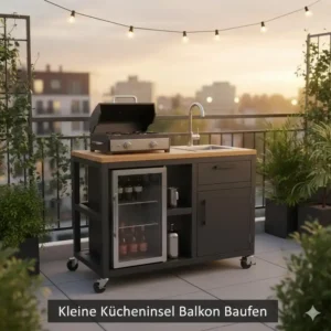 Kompakte kleine Kücheninsel outdoor kaufen für den Balkon oder kleine Terrasse.
