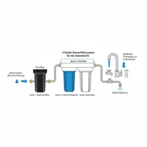 Installationsschema eines 3-Stufen-Systems: wasserfilter außenküche kaufen