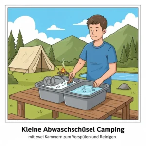 Praktisches spülbecken klein camping outdoor mit zwei Kammern zum effizienten Abwasch.