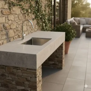 Modernes Design des integrierten spülbecken für terrasse outdoor.