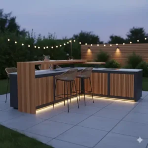 Bar-Theken-Modul der modul küchenmöbel garten, ideal für geselliges Beisammensein im Freien.