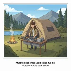 Multifunktionales spülbecken klein camping outdoor für die mobile Outdoor-Küche.