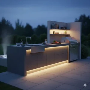 Helle Led Beleuchtung Außenküche Set Unterbauleuchten für optimale Arbeitsflächen-Beleuchtung.