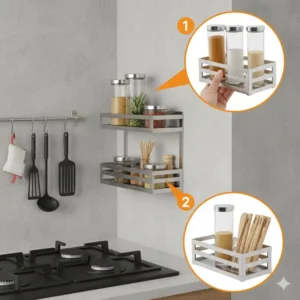 Anleitung zur Wandmontage des Gewürzregal Außenküche Edelstahl Systems.