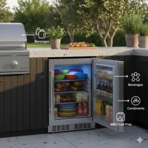 Optimale Lagerkapazität für Getränke im kühlschrank mini außenküche