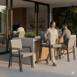 Leichte und einfach zu bewegende Stühle Außenküche Stapelbar.