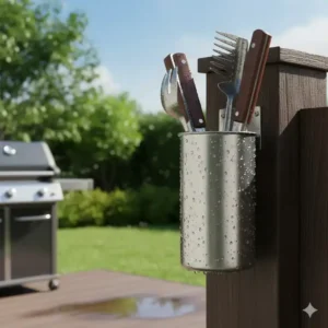 Dieser Utensilien Halter Außenküche ist wetterfest und speziell für den langfristigen Einsatz im Outdoor-Bereich konzipiert.