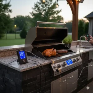 Basisstation des drahtlosen thermometer grill außenküche