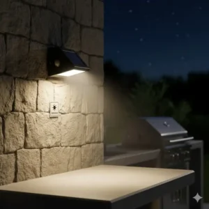 Solar-Wandleuchte mit Bewegungssensor, ideal für die sichere und energieeffiziente solar beleuchtung außenküche.