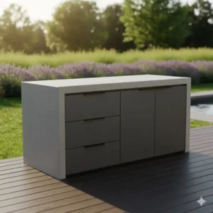 Praktisches Unterschrank-Modul als aufbewahrung schrank außenküche für zusätzlichen Stauraum.