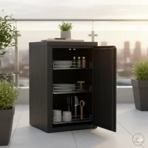 Kompakter Aufbewahrung Schrank Außenküche für den Balkon.