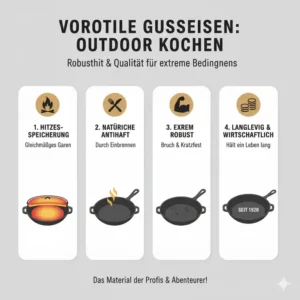 Die Vorteile des Materials der Wok Pfanne Gusseisen Outdoor.
