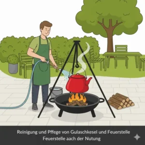 Tipps zur richtigen Reinigung der Gulaschkessel Feuerstelle nach dem Gebrauch.