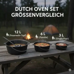 Verschiedene Größen beim Dutch oven set outdoor kaufen vergleichen.