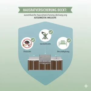 Infografik zur Hausratversicherung mit wichtigen außenküche versicherung tipps.