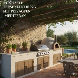 Gemütliche Atmosphäre durch Holz-Elemente in der außenküche ideen mediterran stil.