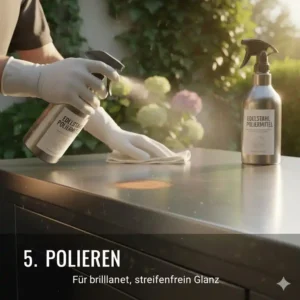 Professionelles Polieren der Oberflächen gemäß außenküche pflege tipps edelstahl.