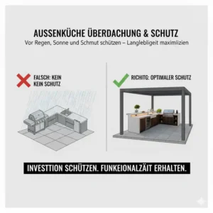 Mit einer passenden Überdachung für die Außenküche Fehler vermeiden und das Equipment schützen.