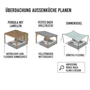 Verschiedene Überdachungsmöglichkeiten für die außenküche für garten planen schritt für schritt.