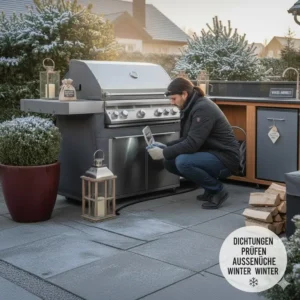 Inspecting all seals and hoses as suggested by außenküche tipps winterfest machen.