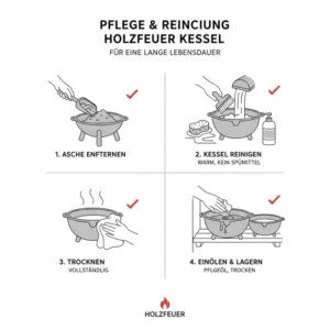 Anleitung zur richtigen Wartung und Reinigung der kessel holzfeuer gartenküche.