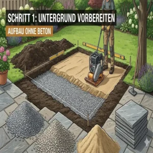 Schritt 1: Den Untergrund vorbereiten và một außenküche ohne fundament aufbauen.