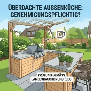 Darstellung der Genehmigungspflicht für Überdachungen einer außenküche baurecht deutschland.