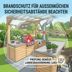 Sicherheitsabstände und Brandschutz-Vorgaben für eine außenküche baurecht deutschland.