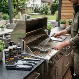 Übersicht aller Komponenten für das grill reinigungssystem außenküche zur professionellen Pflege.