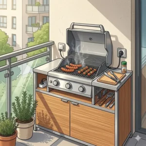 Ein kompakter Elektro grill für balkon außenküche als ideale Lösung für Mietwohnungen.