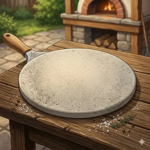 Runder Cordierit-Pizzastein aus dem pizzaofen zubehör set kaufen.