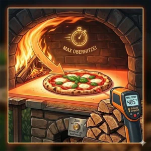 Mit dem Infrarot-Thermometer prüfen ob Sie im Pizzaofen Temperatur schnell erreichen.