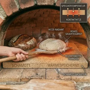Der richtige Schamottstein im pizzaofen für brot backen outdoor sorgt für traditionelle Backqualität.
