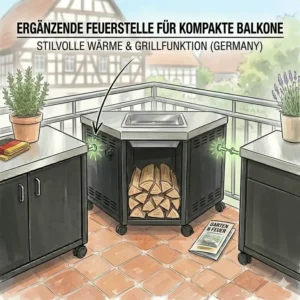 Kompakte grillstation modular erweiterbar Lösung für kleine Balkone.