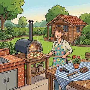 Perfekt gebackene Pizza aus einem pizzaofen für anfänger outdoor.