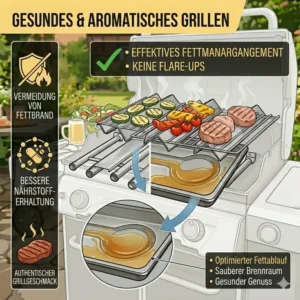 Gesundes und fettarmes Grillen mit dem BBQ grill mit fettauffangsystem.
