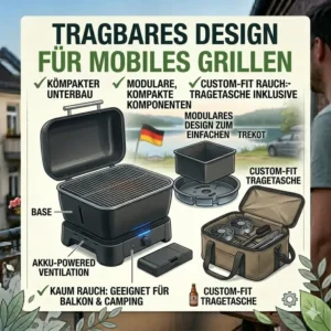 Ein tragbarer und mobiler bbq grill für wenig rauch perfekt für Camping und Picknick.