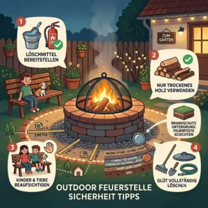 Ein feuerfester Untergrund ist die Basis aller outdoor feuerstelle sicherheit tipps für den Garten.