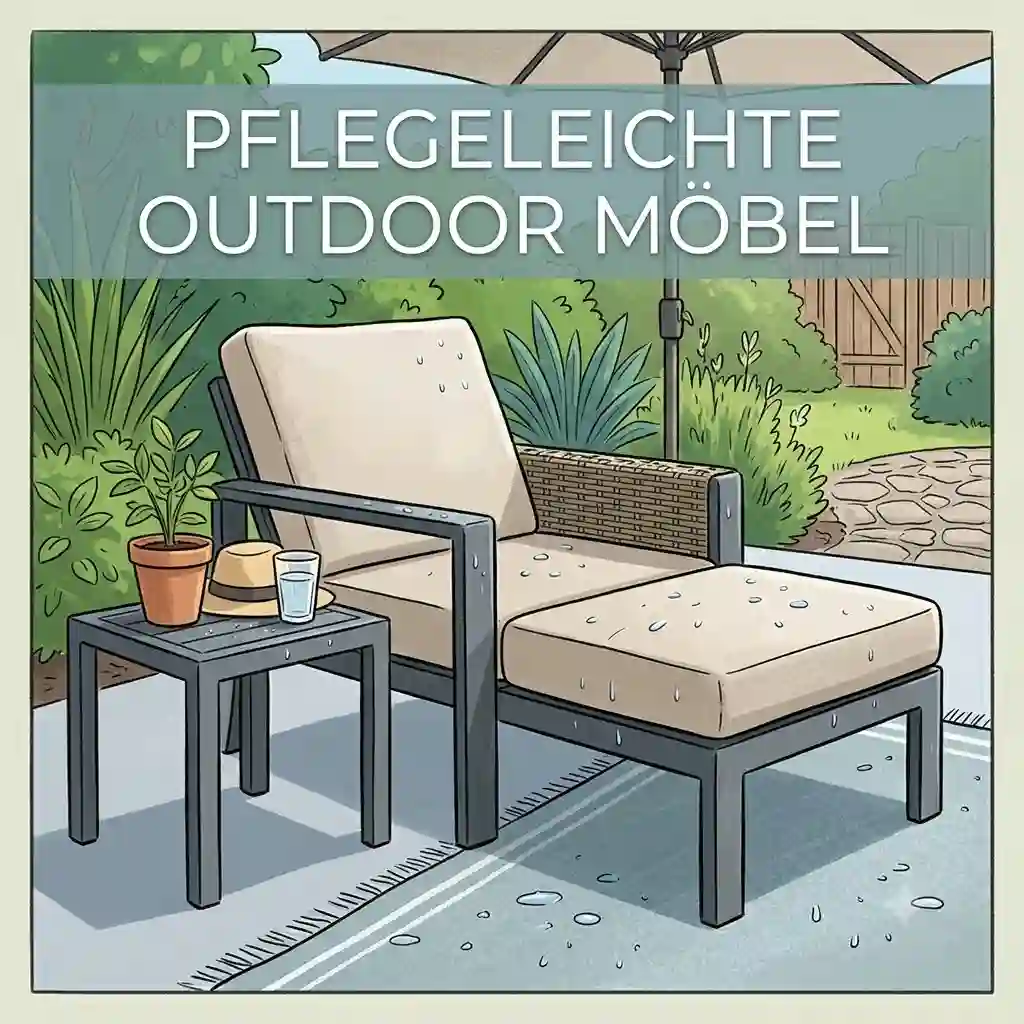 outdoor möbel pflegeleicht on a modern garden terrace with aluminum and polyrattan lounge setup