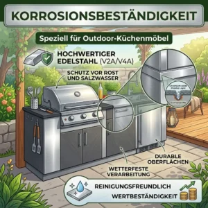 Wetterbeständige Outdoor-Küchenmöbel aus Edelstahl mit Korrosionsschutz (V2A/V4A)