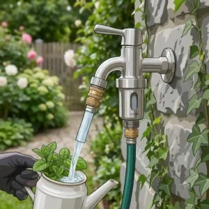 Detailed illustration showing the function of an outdoor wasserhahn mit filter.