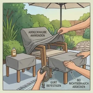 Water repelling droplets on outdoor möbel pflegeleicht cushion fabric