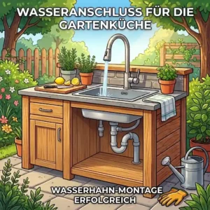 Installation des Abwassersystems und Siphons für eine funktionale wasserinstallation außenküche diy.