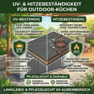Wetterbeständige Outdoor-Küchenmöbel Oberflächen: UV- und Hitzebeständigkeit