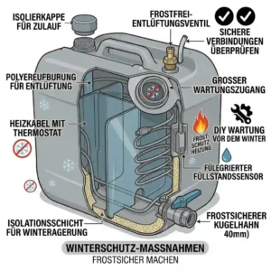 How to insulate and protect an abwassertank außenküche during winter freeze